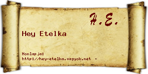 Hey Etelka névjegykártya